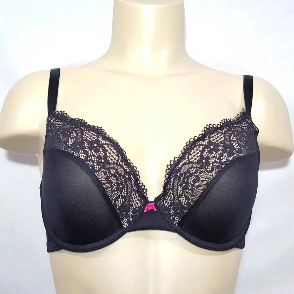 34D Maidenform 5679 Self Expressions Push-Up‎ UW Bra Black NWT